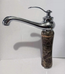 European-style Jade Faucet, Modern Single-hole Bathroom Basin Faucet, Brass Ceramic Valve Core