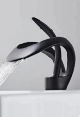 Modern Luxury Art Basin Sink Faucet Single-Handle Brass Bathroom Mixer Tap Waterfall Water Faucet for Hotels