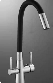 304 Stainless Steel Kitchen Faucet 3 Way Hot Cold Water and Filer Water Gun Gray Flexible Hose Spout 3 In 1Tap