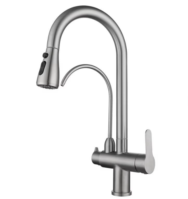 Modern Kitchen Pre Rinse Faucet with Telescopic Pullout Down Adjustable Hot Cold Water Classic Style Bathroom Faucets