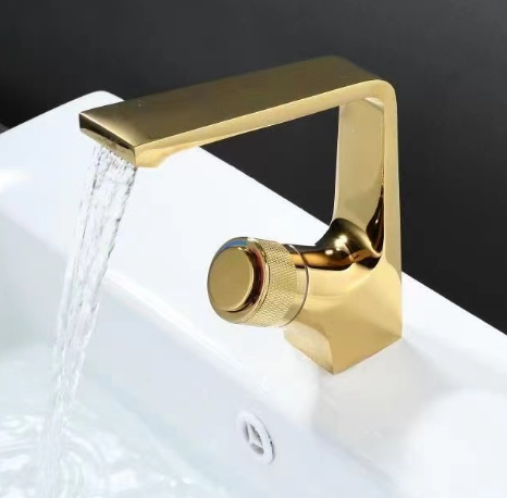 Modern Basin Sinks Faucet Brushed Gold Bathroom Faucets Water Tap for Wash