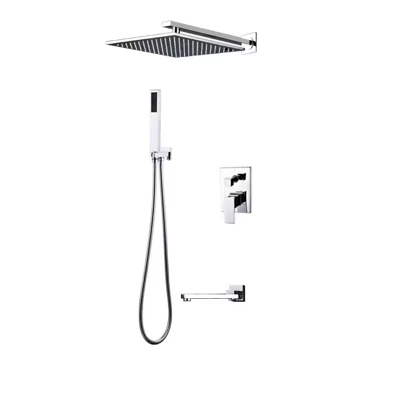 Concealed Wall Mounted Shower Mixer Set High Pressure Rain
