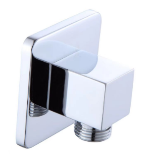 Wall Solid Brass Water Inlet Round Wall Supply Elbow Hand Shower Holder Bracket Angle Handheld Shower Elbow 001