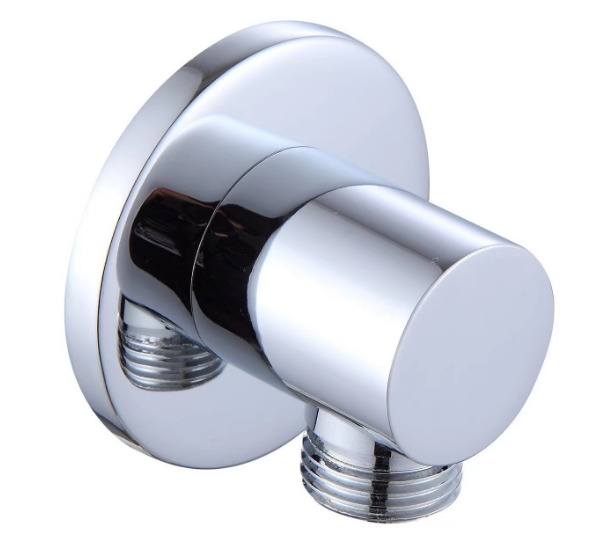 Wall Solid Brass Water Inlet Round Wall Supply Elbow Hand Shower Holder Bracket Angle Handheld Shower Elbow 004