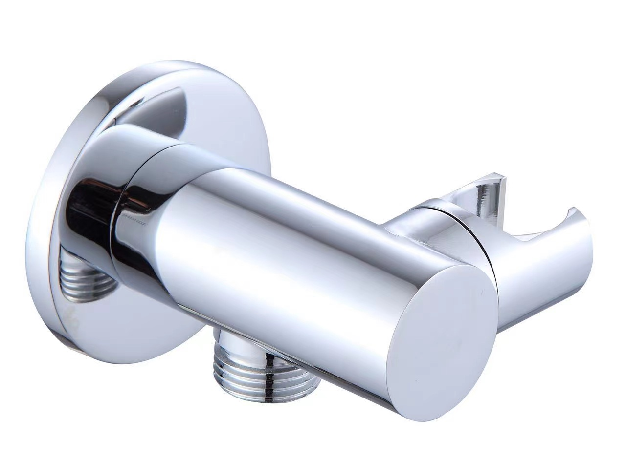 Wall Solid Brass Water Inlet Round Wall Supply Elbow Hand Shower Holder Bracket Angle Handheld Shower Elbow 005