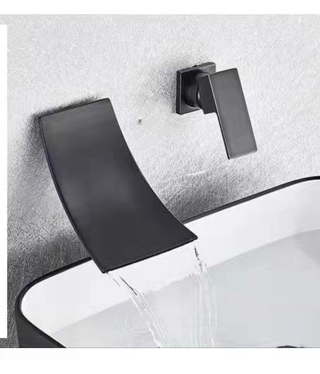 Single-Hole Modern Design Chrome Wall Mounted Solid Brass Single-Handle Washbasin Faucet Basin Mixer Faucet for Sin