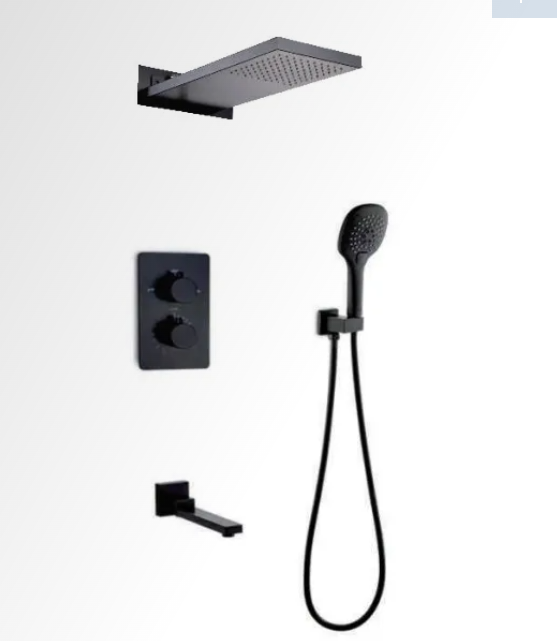 Hot Sale Wall-Mounted Concealed Bathroom Rain Shower Set Brushed Nickel Hot Cold Waterfall Shower System for Hotels 058