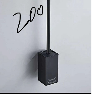Black 304 Stainless Steel square Toilet Accessories Wall Mounted Toilet Cleaning Brush Holder