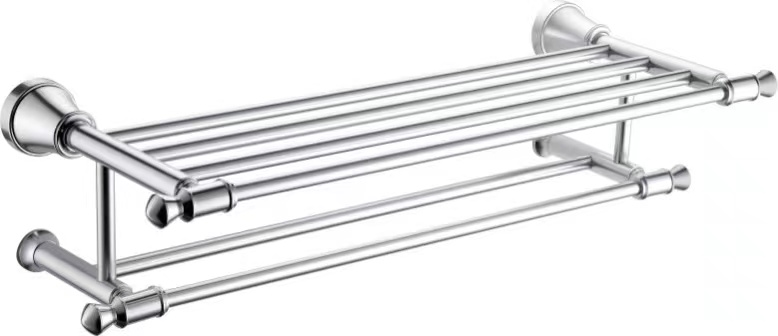 Bathroom Accessories Storage Rack Fixed Towel Shelf Heater Stainless Steel Hook Rack Traditional Design 073