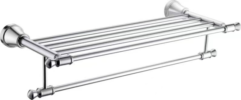 Bathroom Accessories Storage Rack Fixed Towel Shelf Heater Stainless Steel Hook Rack Traditional Design 076