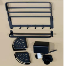 Modern and Simple Wall-mounted Towel Rack & Storage Five-piece Set for Bathroom 091