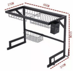 Dish Drainer 65 Cm Lightweight Easy Installation Modern Rectangle Kitchen Sink Rack