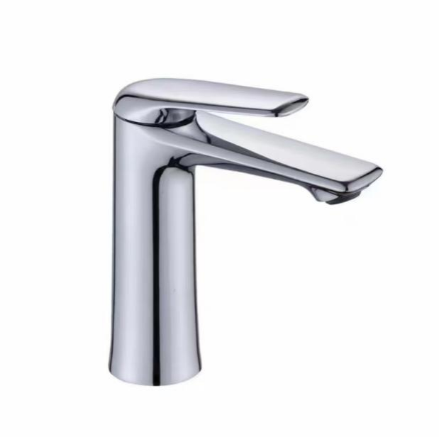 Modern Single Hole Single Handle Zinc Alloy Basin Faucet with Ceramic Valve Core Chrome Polished Deck Mounted