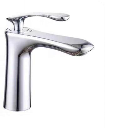 Modern Design Square Deck Mounted Square Bathroom Kitchen Faucet Cold Water Basin Tap Ceramic Valve Metered Zinc Fauce