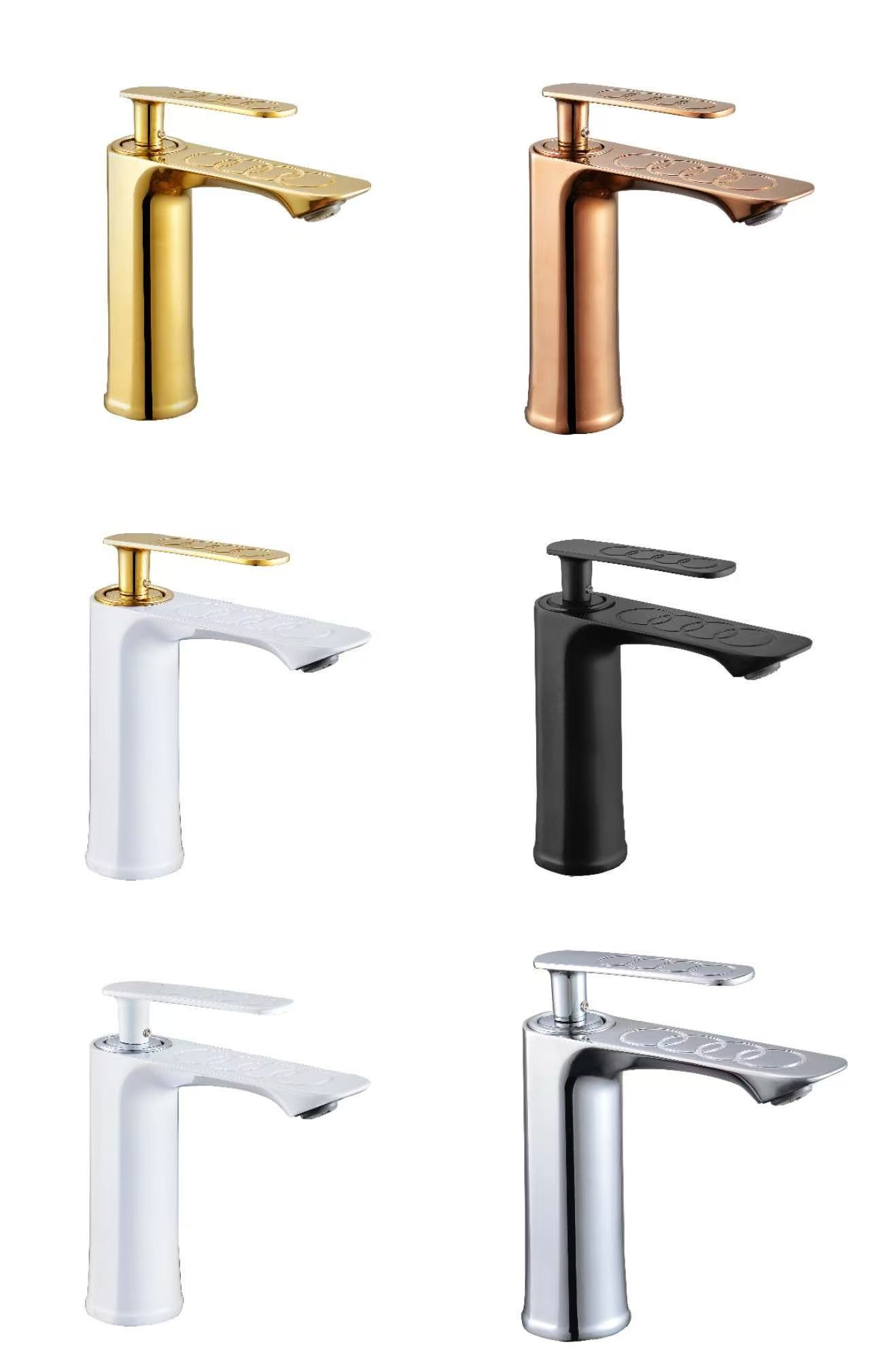 Modern Design Single Handle Deck Mounted Basin Faucet Mixer Chrome Finish Hot Cold Water Brass Body Ceramic Valve Bathroom Tap