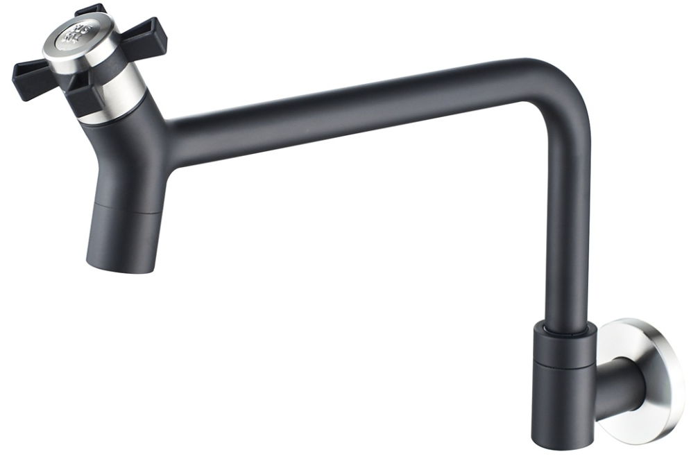 304 Stainless Steel Modern Deck Mounted Kitchen Faucet with Brushed Finish Anti-Slip Knob for Home & Hotel Use 05