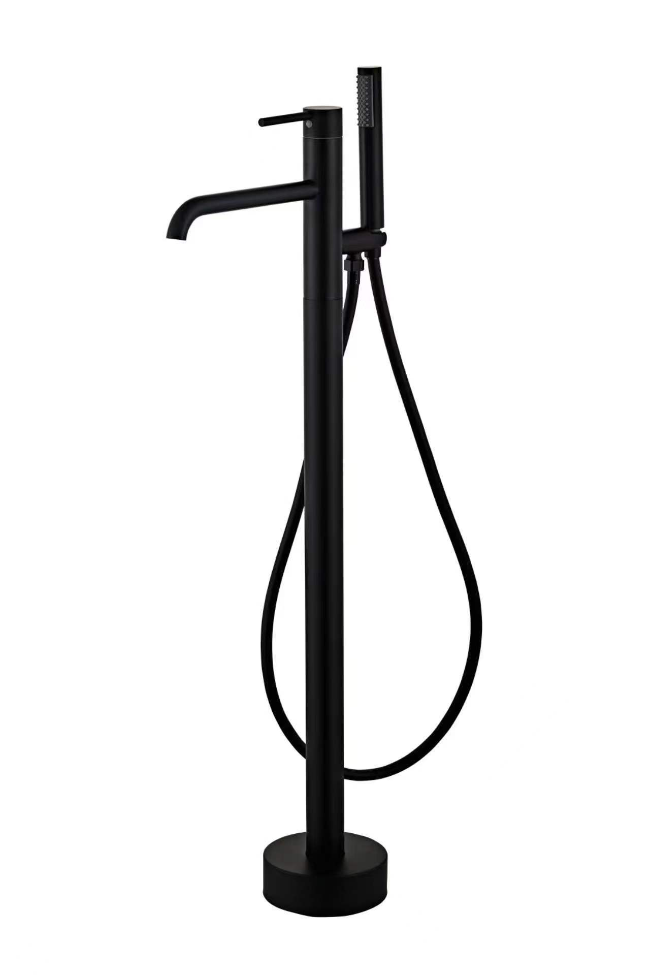 Bathroom Bathtub Faucet with Handheld Shower Single Hole Deck Mounted Metered Faucets Free Standing Mixer Taps 01