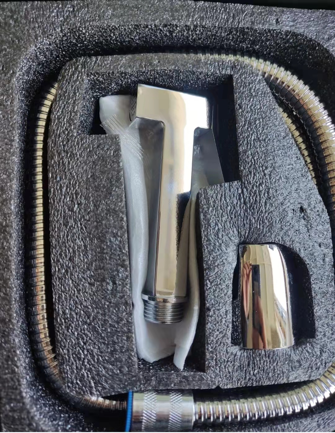 Hotel Restroom Brass Toilet Corner Valve Spray Gun Set Shattaf 3 Piece Set Bathtub Faucet Wall-Mounted Bathroom Toilet Companion 006