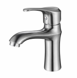 Single Handle Bathroom Faucet 304 Stainless Steel Brushed Finish Ceramic Valve Core Hot Cold Water Sink Tap