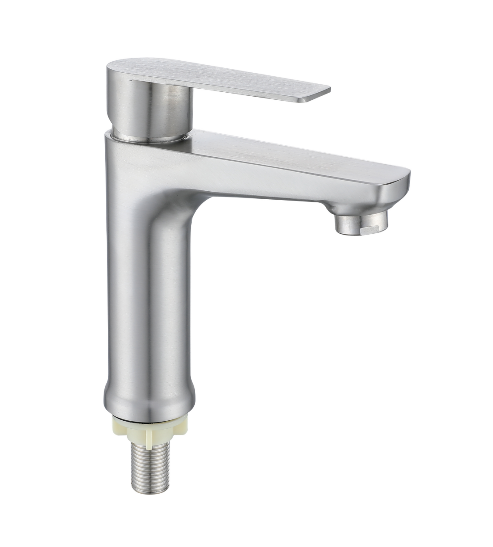 Modern Single-Hole Mounted Brass Material Brushed Single Handle 5 Year Warranty Cold Water Only Bathroom Basin Faucet 11