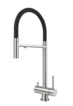 SUS304 Commercial Kitchen Faucet Deck Mounted Single Hole Pull-Down Sprayer Lead-Free Architectural Grade Ceramic Valve 40