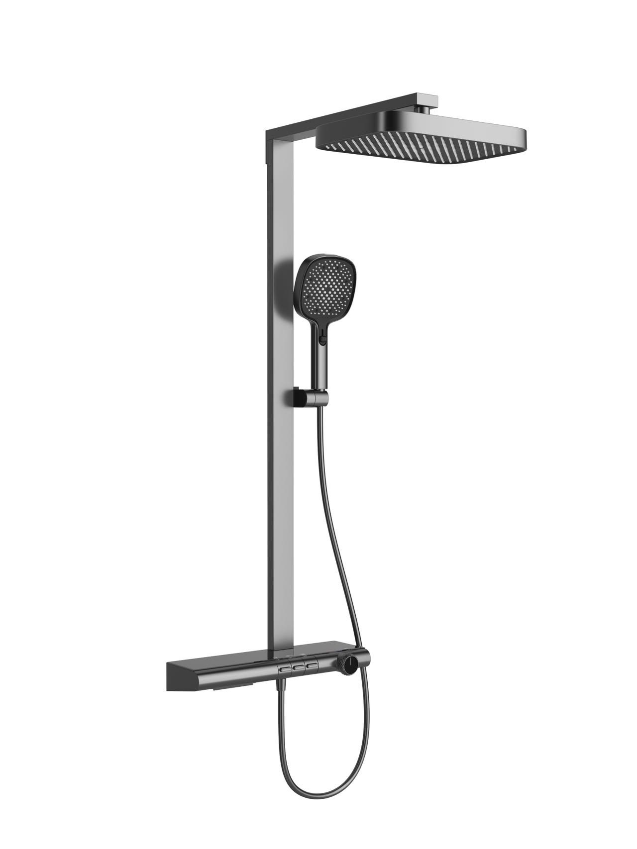 Exposed Shower System with Piano Key Controls and 304 Stainless Steel Housing