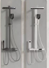 Modern Square Water-Plated Gun Gray Brass Piano Key Shower Set Manufacturer Faucet for Bathroom