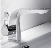 Modern Single Hole Bathroom Faucet with Ceramic Cartridge Single Handle Hot/Cold Water Basin Mixer
