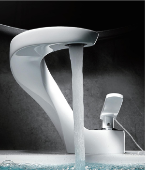 Modern Art Single-Hole Brass Basin Faucet Creative Hot and Cold Wash Faucet with Single Handle Metered Design