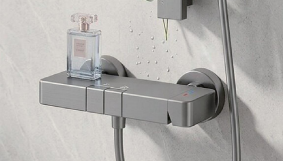 Wholesale Shower Head Set Gray Minimalist Bathroom Wall Installation High-Pressure Massage Spray Slide Bar Shower Set