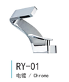Black Serpentine Waterfall Basin Faucet Contemporary Solid Brass Ceramic Valve Deck Mounted Single Handle