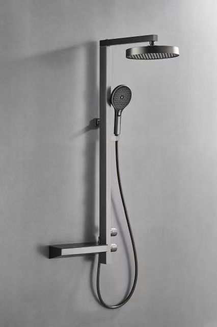 New Luxury Household Shower Set Panel Bathroom White Booster Sprayer Back SPA Rainshower Set 03