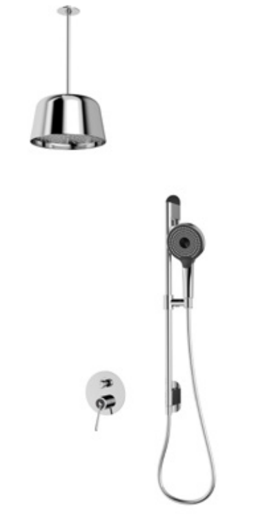 Solid Brass Brushed Chrome Ceiling Mount Rainfall Shower Set Ceramic Concealed Wall Mixer Tap Handheld Shower for Villa