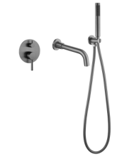Handle Concealed Shower Mixer System Shower Head Rain Mixer Wall-Mounted Golden Shower Faucet Set 07