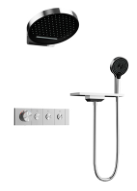 High Quality Luxury Bathroom Solid Copper Shower System for Hotel Concealed Rainfall Hot Cold Bathtub Faucet Ceiling Shower Set 04