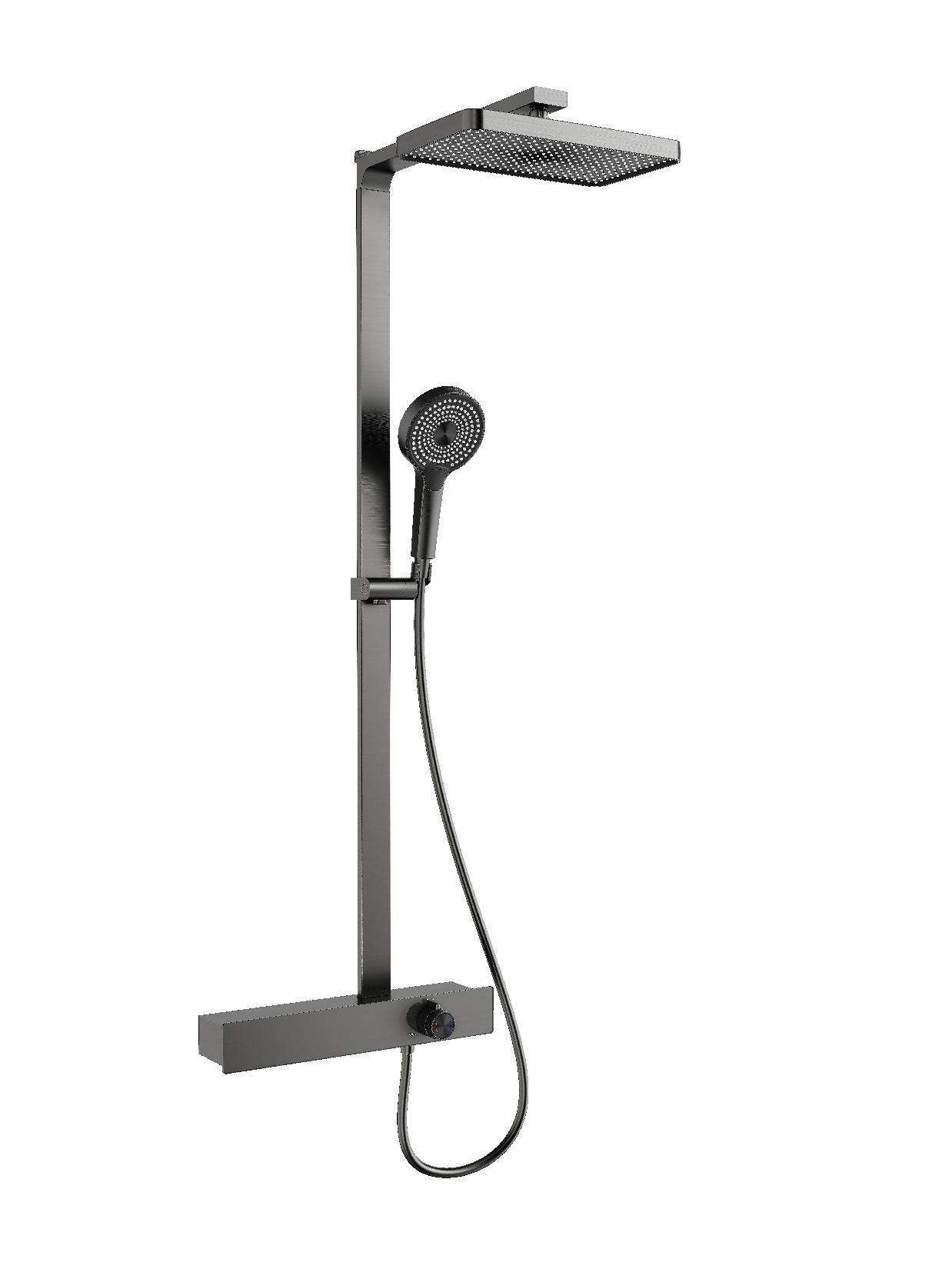 Three-Function Durable Brass Chrome Thermostatic Shower Set Ceramic Soft Rain Jet Polished Wall Mount Faucets