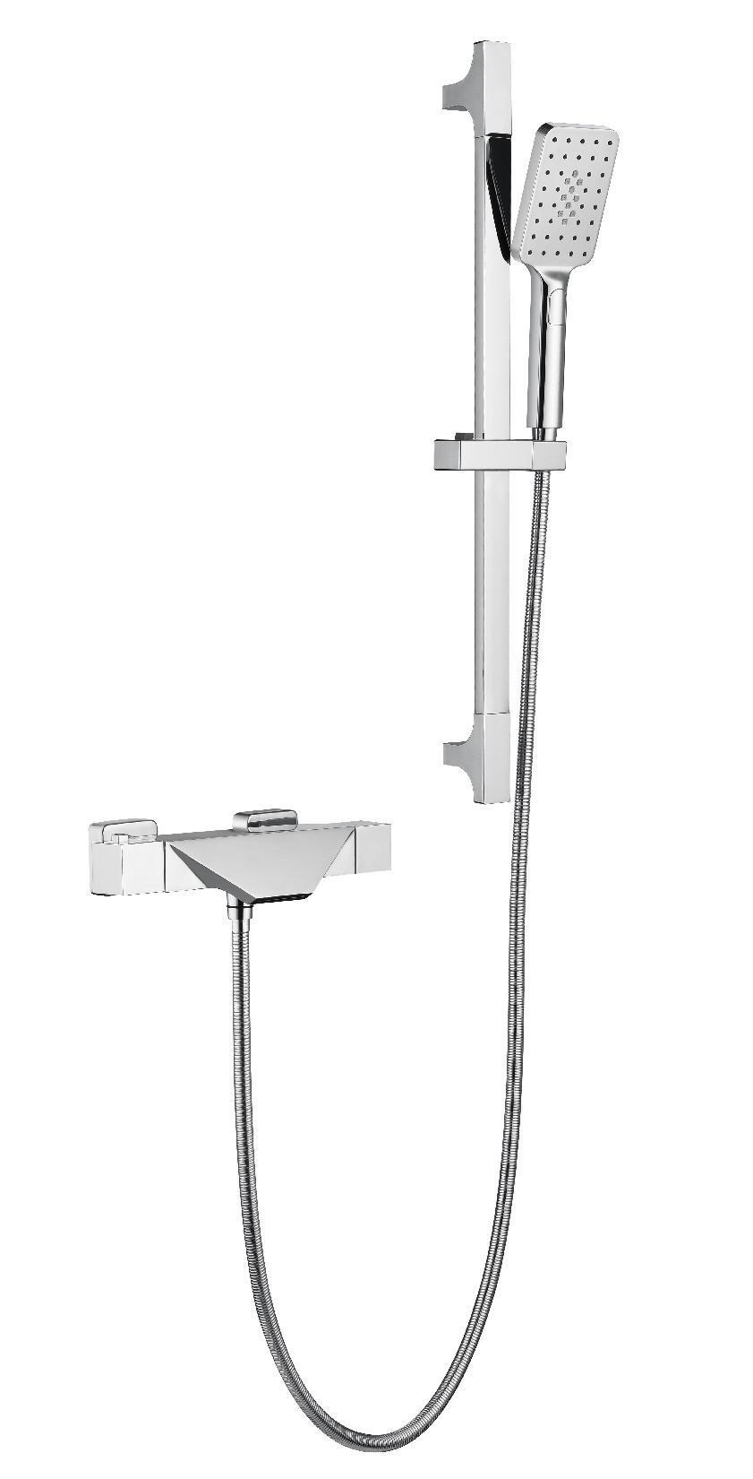 Luxury Wall Mounted Chrome Polished Brass Single Concealed Thermostatic Shower Mixer Faucet Ceramic Soft Rain for Bathroom