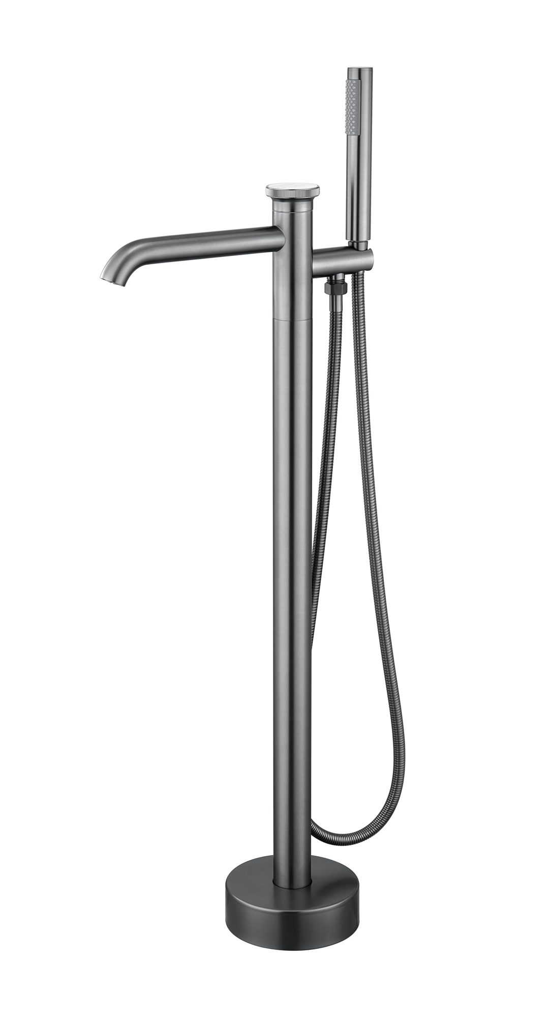 Luxury Stainless Steel Single Floor Mounted Bathtub Shower Faucet Free Standing Hot/Cold Water Mixer Taps for Apartment